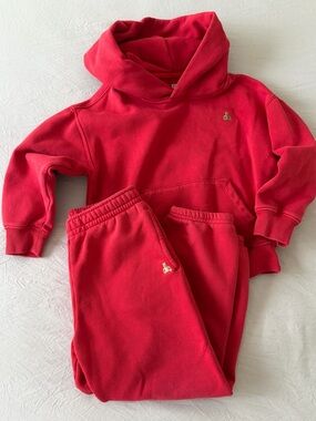VGUC 5T GAP Kids Bright Red Hoodie & Joggers Set